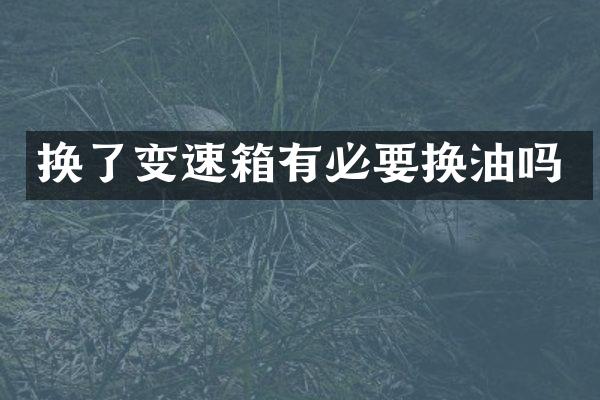 换了变速箱有必要换油吗