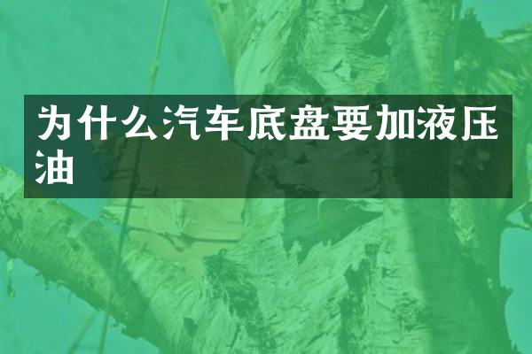 为什么汽车底盘要加液压油