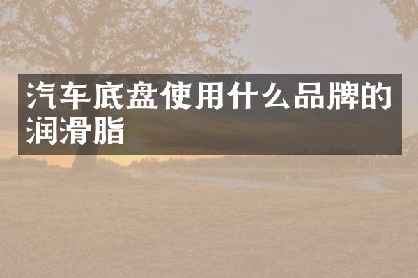 汽车底盘使用什么品牌的润滑脂