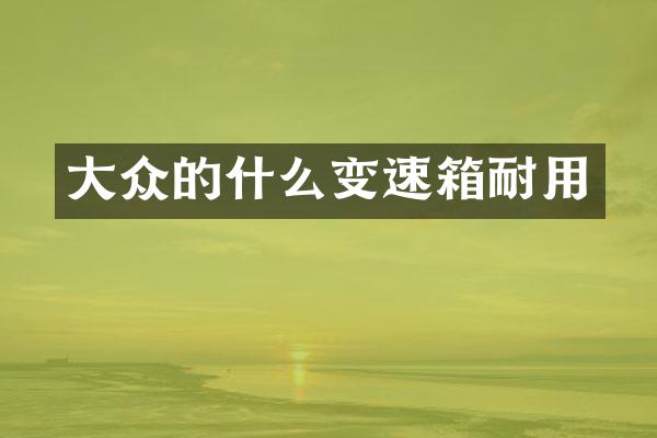 大众的什么变速箱耐用