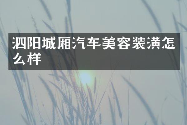 泗阳城厢汽车美容装潢怎么样