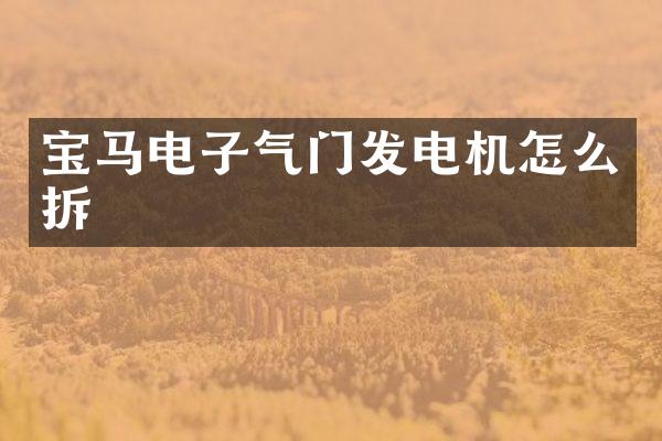 宝马电子气门发电机怎么拆