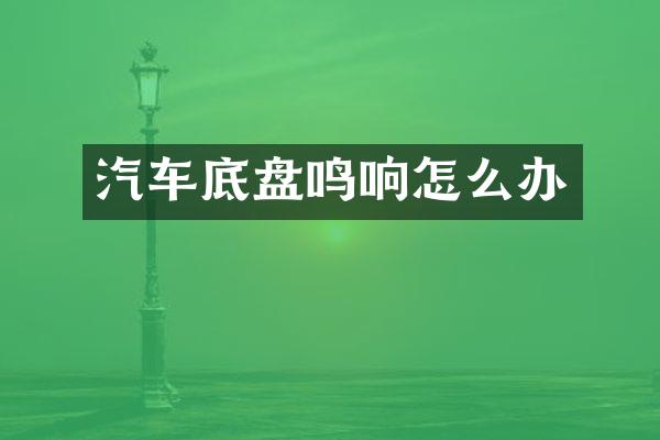 汽车底盘鸣响怎么办