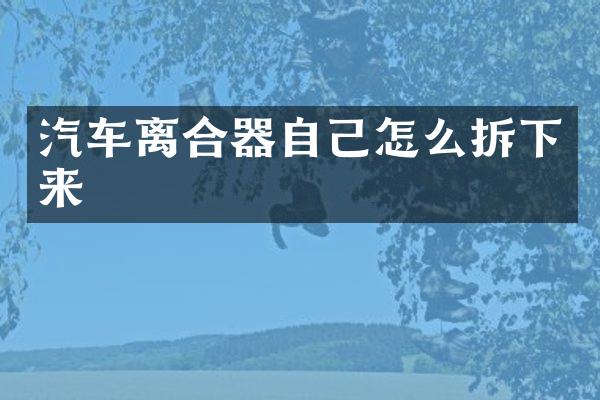汽车离合器自己怎么拆下来