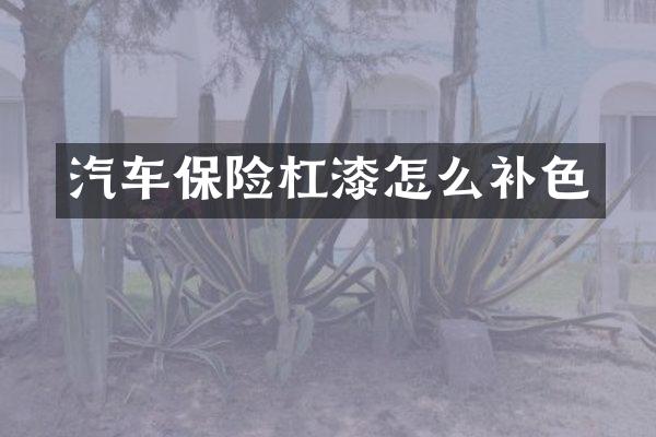 汽车保险杠漆怎么补色