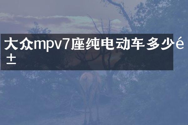大众mpv7座纯电动车多少钱