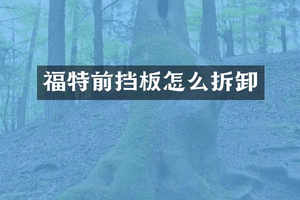 福特前挡板怎么拆卸