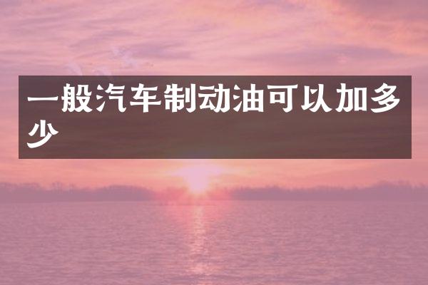 一般汽车制动油可以加多少