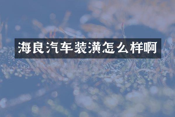 海良汽车装潢怎么样啊