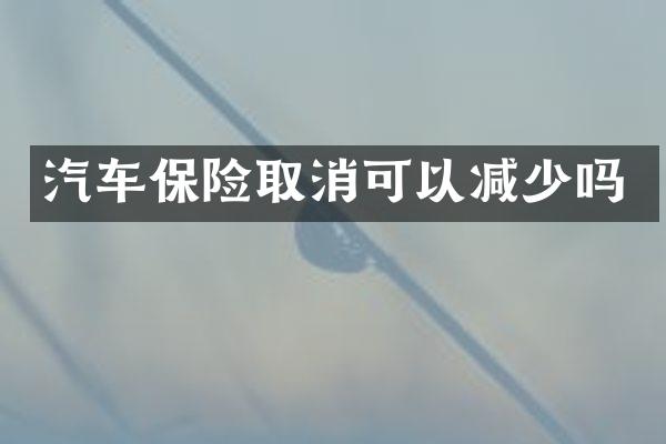 汽车保险取消可以减少吗