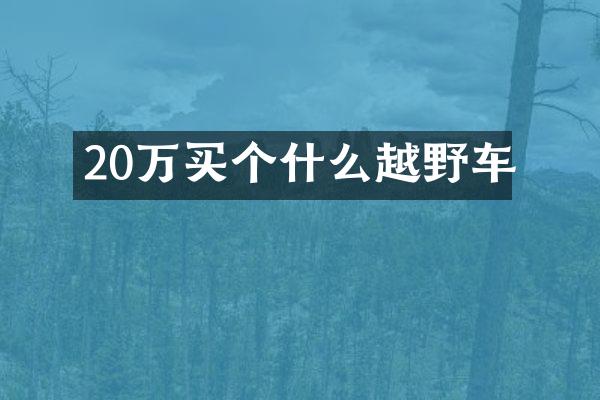 20万买个什么越野车