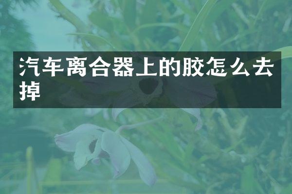 汽车离合器上的胶怎么去掉