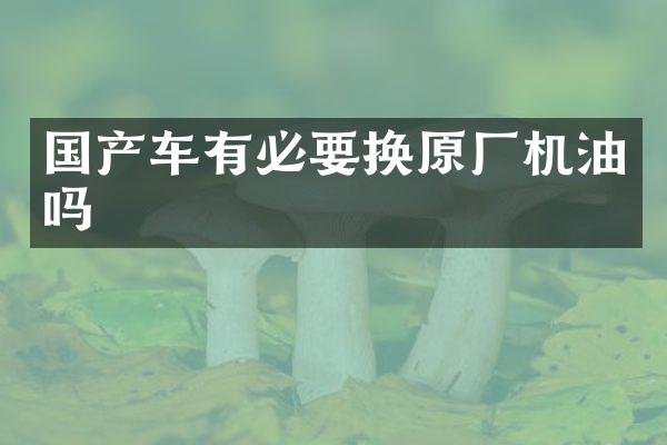 国产车有必要换原厂机油吗