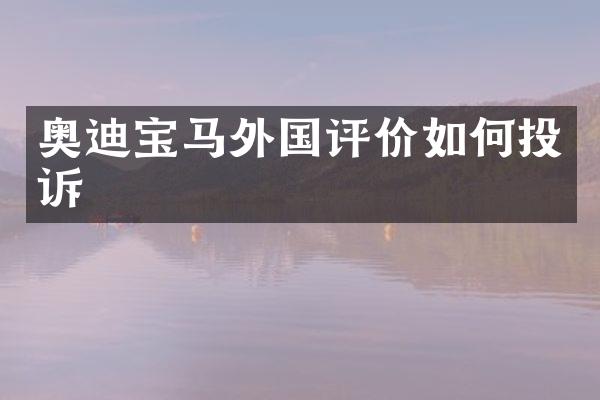 奥迪宝马外国评价如何投诉