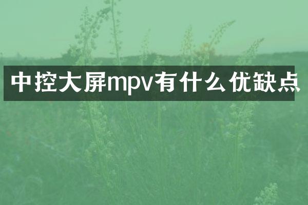 中控大屏mpv有什么优缺点