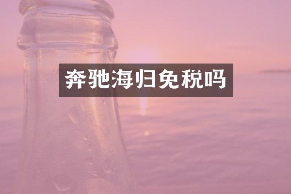 奔驰海归免税吗
