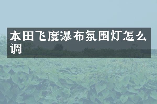 本田飞度瀑布氛围灯怎么调