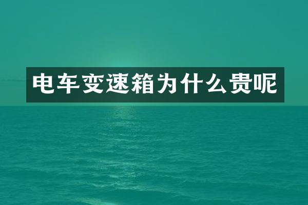 电车变速箱为什么贵呢
