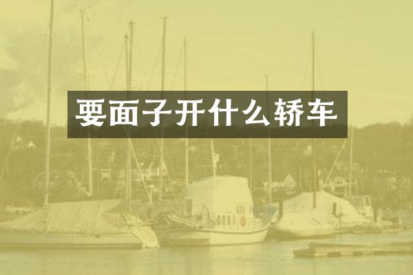 要面子开什么轿车
