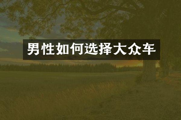 男性如何选择大众车