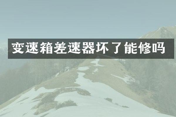 变速箱差速器坏了能修吗
