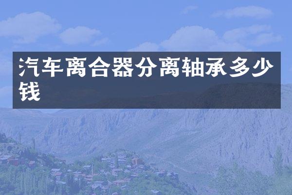 汽车离合器分离轴承多少钱