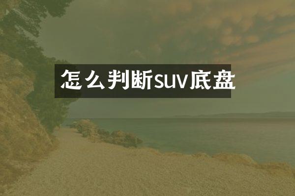 怎么判断suv底盘