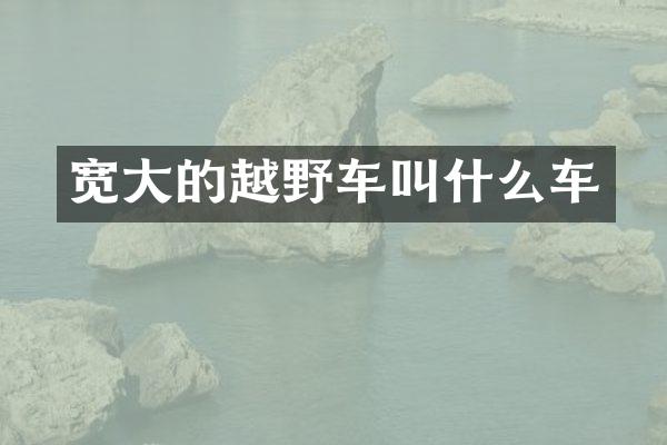 宽大的越野车叫什么车