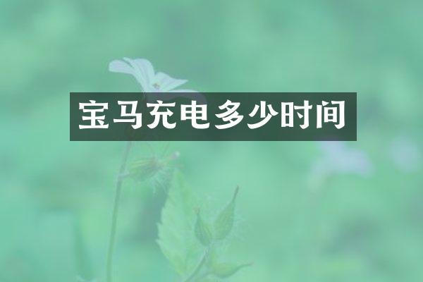 宝马充电多少时间