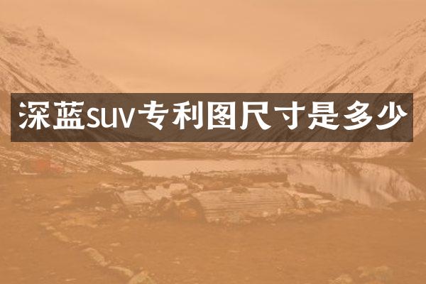深蓝suv专利图尺寸是多少