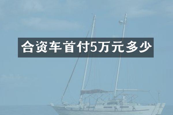 合资车首付5万元多少