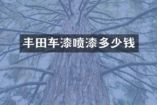 丰田车漆喷漆多少钱