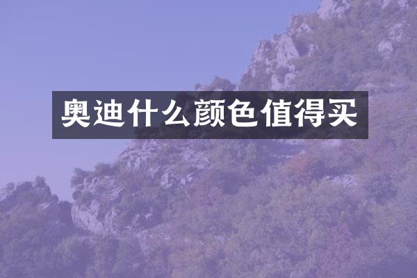 奥迪什么颜色值得买