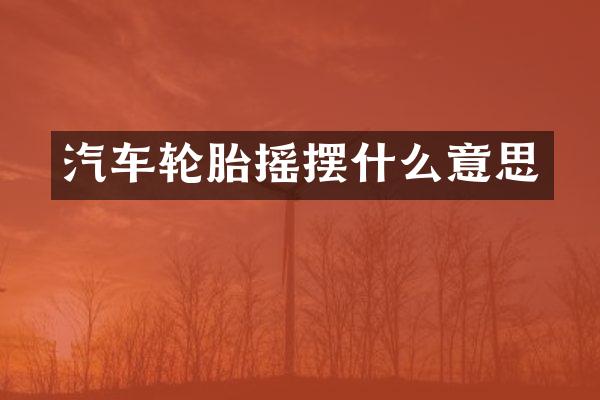 汽车轮胎摇摆什么意思