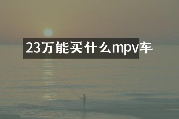23万能mpv车