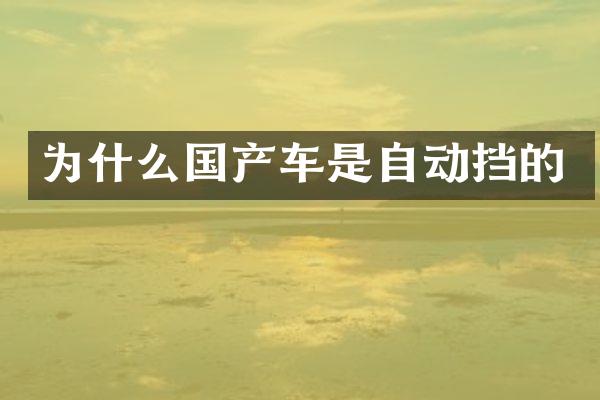 为什么国产车是自动挡的