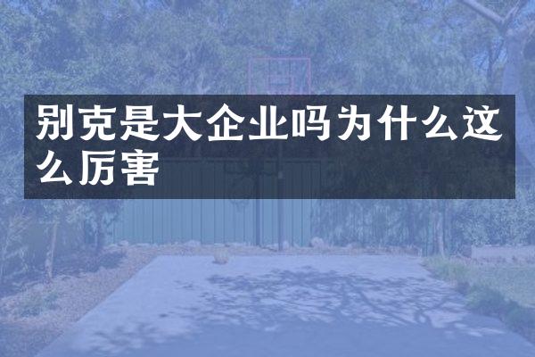 别克是大企业吗为什么这么厉害
