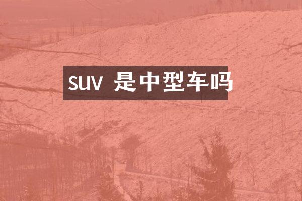 suv 是中型车吗