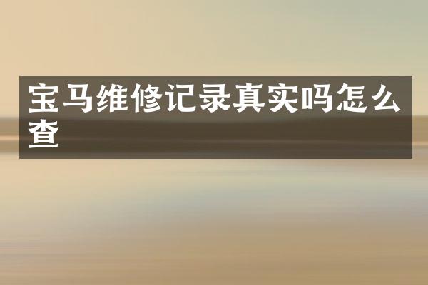 宝马维修记录真实吗怎么查