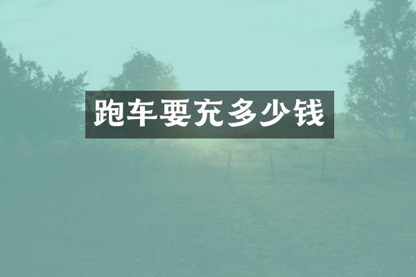 跑车要充多少钱