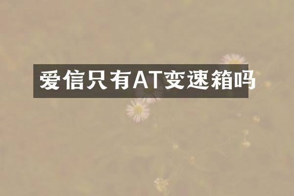 爱信只有AT变速箱吗