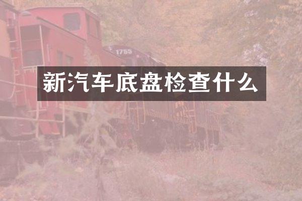 新汽车底盘检查什么