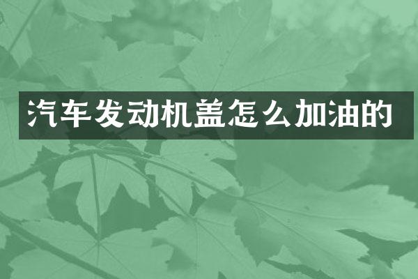 汽车发动机盖怎么加油的