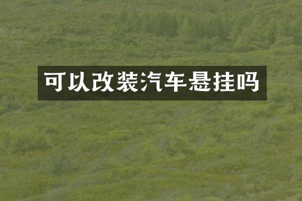 可以改装汽车悬挂吗