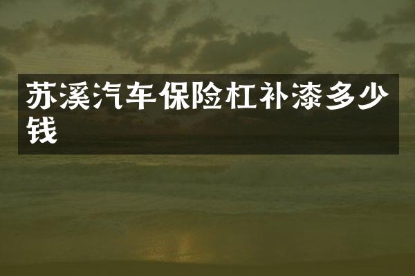 苏溪汽车保险杠补漆多少钱