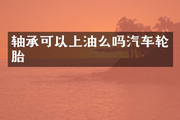 轴承可以上油么吗汽车轮胎