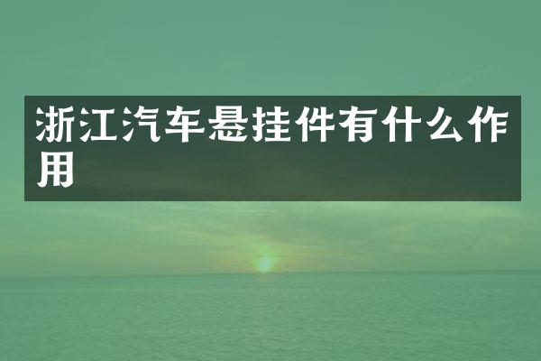 浙江汽车悬挂件有什么作用