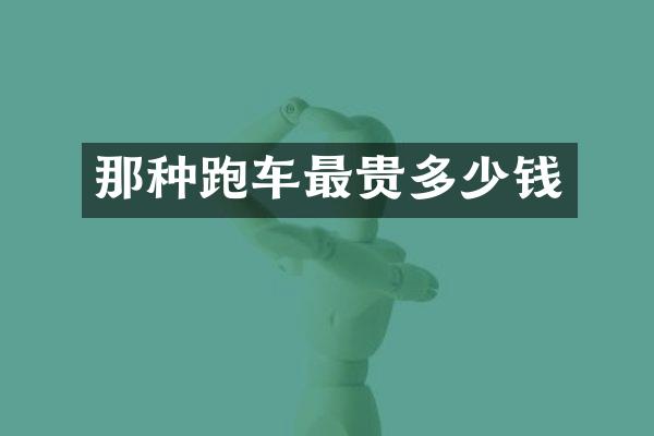 那种跑车最贵多少钱