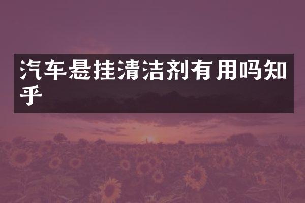 汽车悬挂清洁剂有用吗知乎