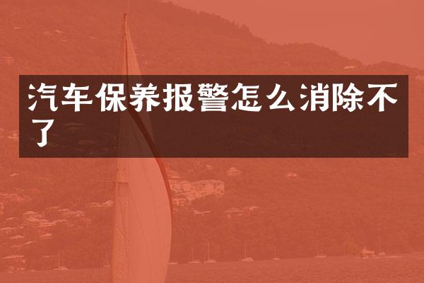 汽车保养报警怎么消除不了